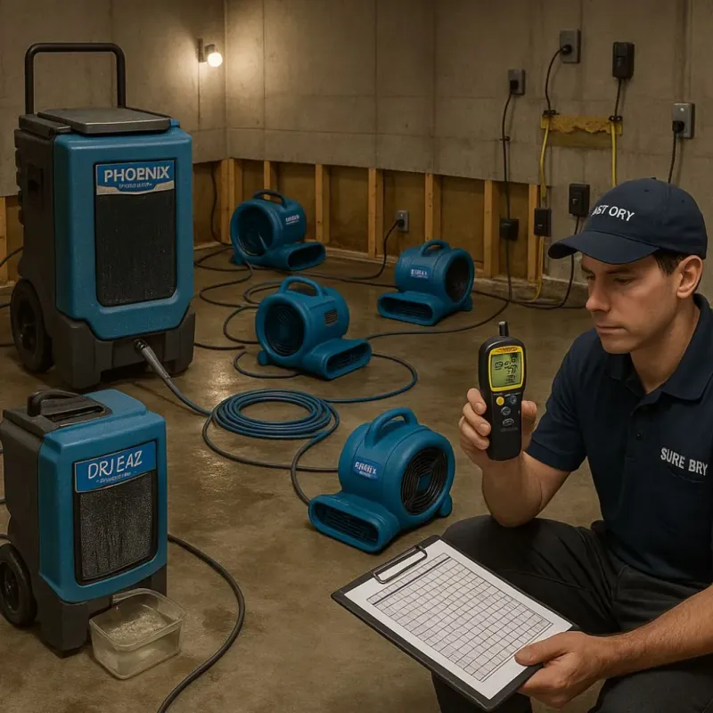 Structural Drying and Dehumidification process in Alamance County, NC